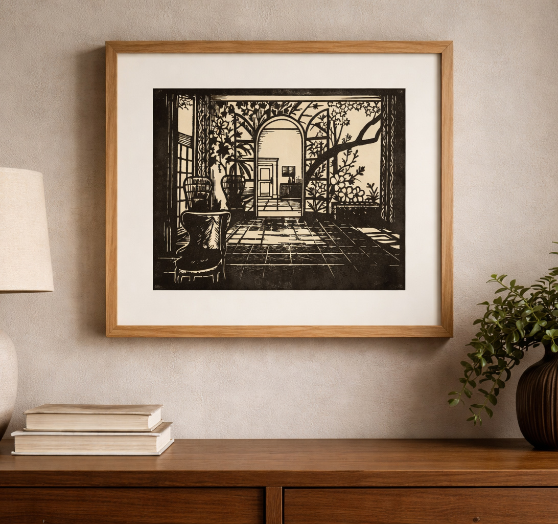 Lobby Woodcut