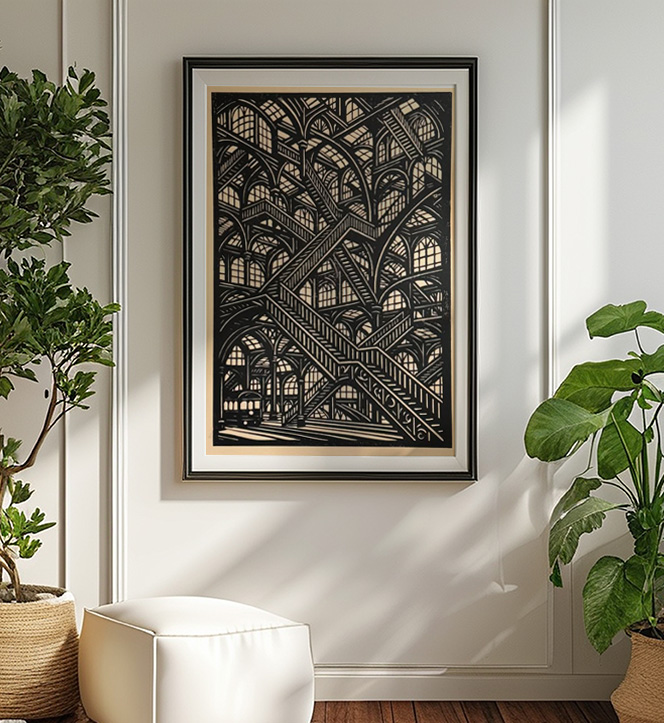 Ritchey Escher Station Woodcut 2025