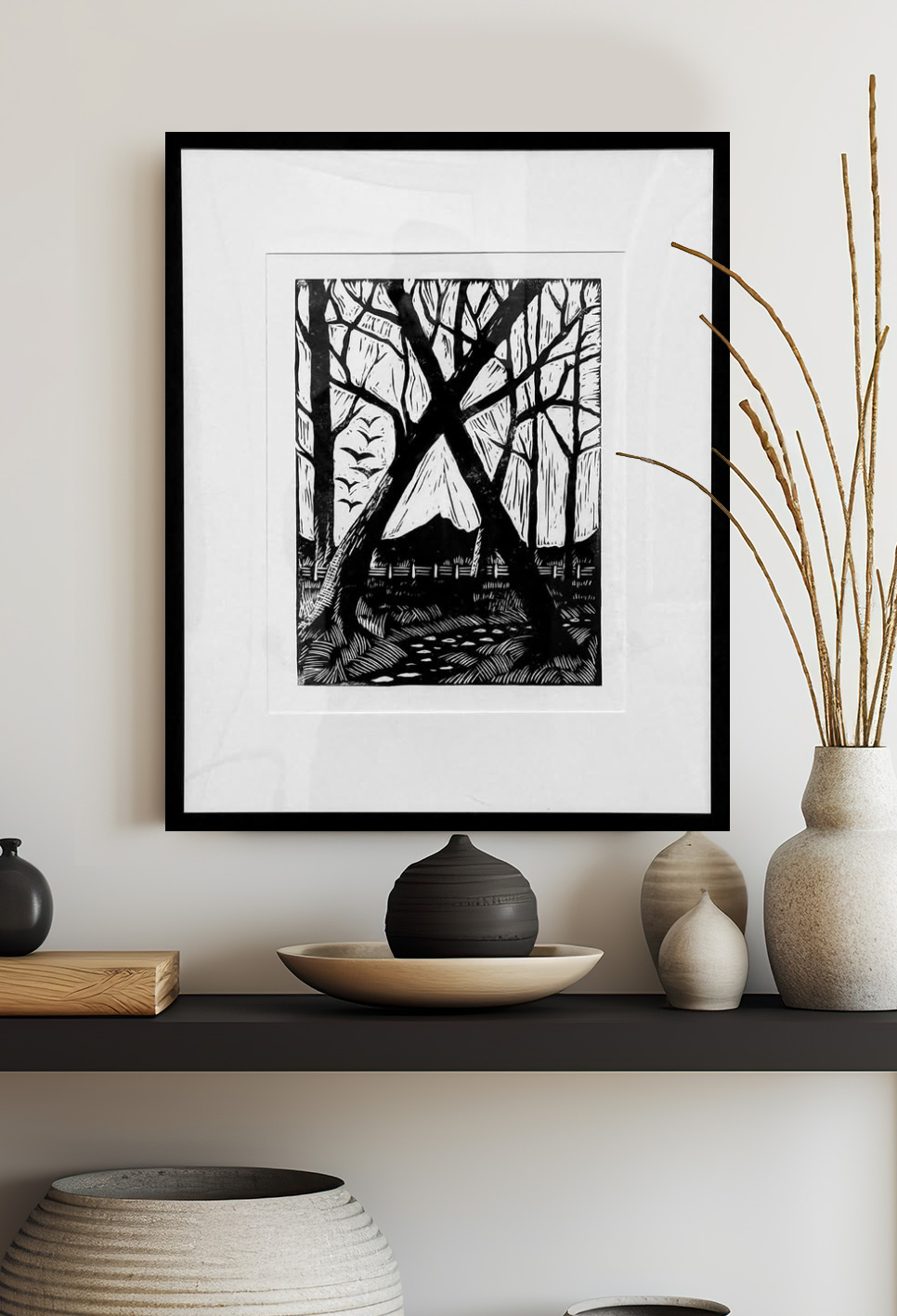 Adam Ritchey - Lean on Me Linocut